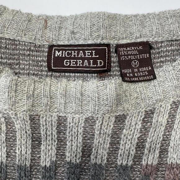Michael Gerald Vintage Abstract Geometric Knit Sweater (Size M) - Picture 2 of 10